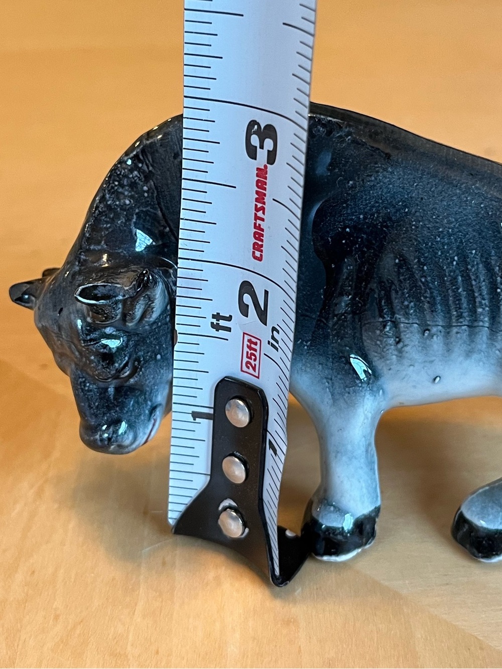 Vintage Black and White Bull Steer Figurine Made in Japan - Picture 8 of 11